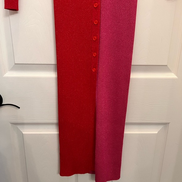 STAUD Shoko Colorblock Body-Con Ribbed Long Sleeve Sweater Dress - Picture 5 of 8